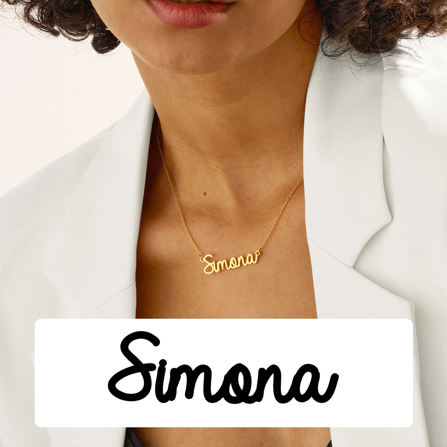 Customized Name Necklace For Women, Adjustable Chain Paperclip/ Curb / Cable/ Figaro Link, Gold Plated Personalized Gift
