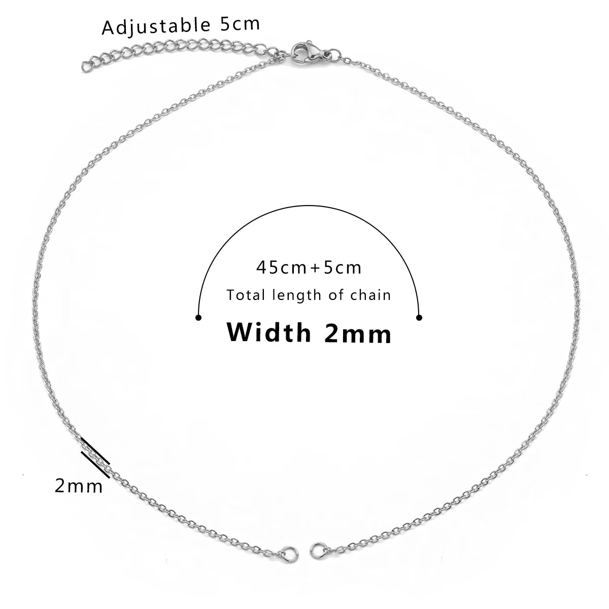 5pcs Stainless Steel 18K Gold Plated Double Jump Ring Adjustable Cuba Chain ewelry Making DIY Connector Charm Pendants Necklace