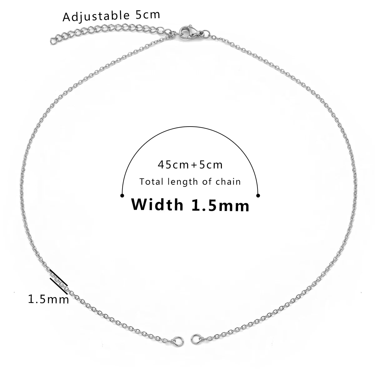 5pcs Stainless Steel 18K Gold Plated Double Jump Ring Adjustable Cuba Chain ewelry Making DIY Connector Charm Pendants Necklace