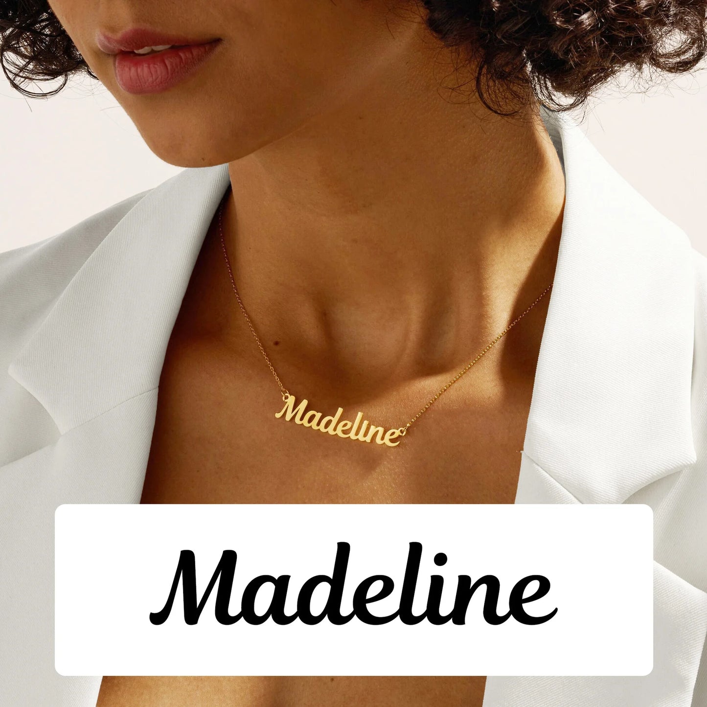 Customized Name Necklace For Women, Adjustable Chain Paperclip/ Curb / Cable/ Figaro Link, Gold Plated Personalized Gift