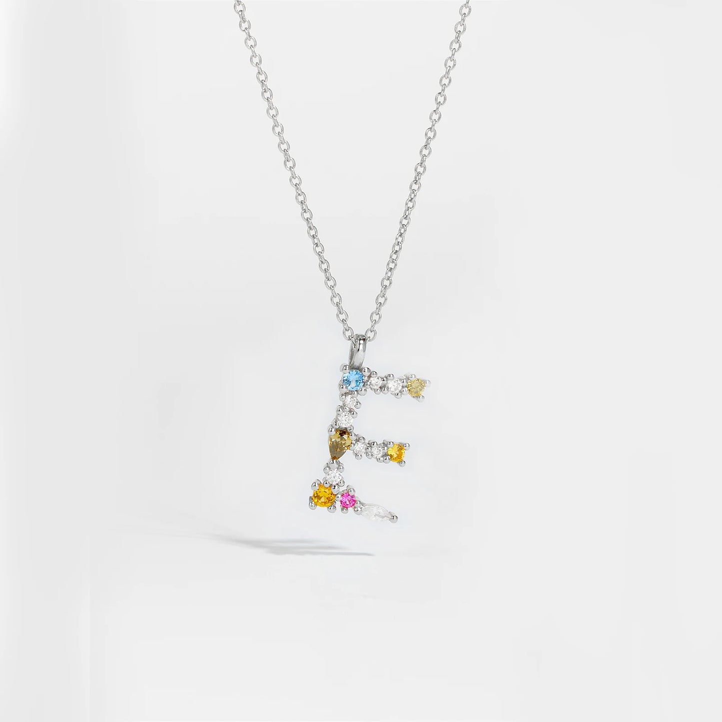 ANDYWEN 925 Sterling Silver Gold Letter M Pendant Initial F Alphabet Necklace Monogram Opals 2020 Women Accessories Jewelry