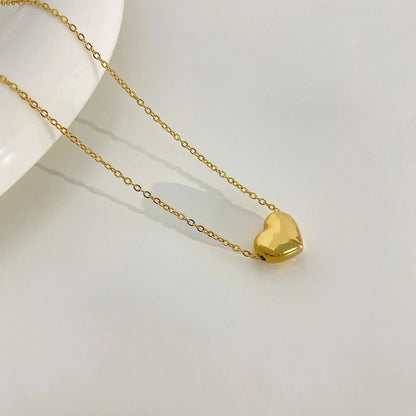 Peri'sbox Exquisite Mini Small Heart Pendant Necklace for Women Anti-Tarnish 18K Gold Plated Clavicle Chain Minimalist Jewelry