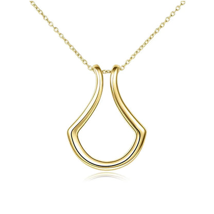 Ring Holder for Women - Necklace for Wedding & Engagement Rings – Minimalist Pendant, Gold & Silver Options