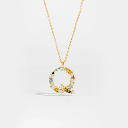 ANDYWEN 925 Sterling Silver Gold Letter M Pendant Initial F Alphabet Necklace Monogram Opals 2020 Women Accessories Jewelry