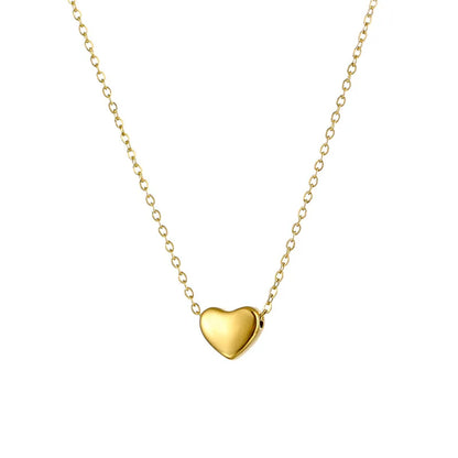Peri'sbox Exquisite Mini Small Heart Pendant Necklace for Women Anti-Tarnish 18K Gold Plated Clavicle Chain Minimalist Jewelry