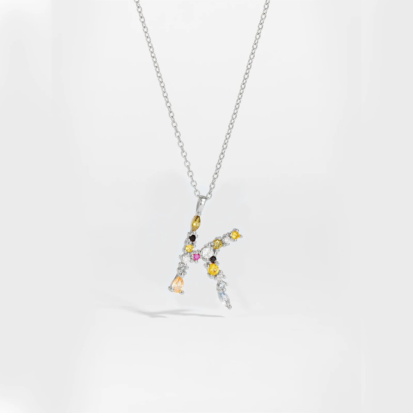 ANDYWEN 925 Sterling Silver Gold Letter M Pendant Initial F Alphabet Necklace Monogram Opals 2020 Women Accessories Jewelry