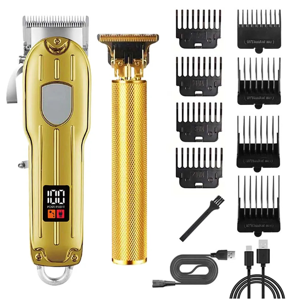 Hair Clippers Professional Cordless for Men, Barber Clippers for Hair Cutting Kit, Wireless LCD Display Hair Trimmers Set