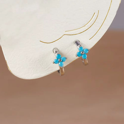 Fashion 6/8/10mm Stainless Steel Zircon Flower Hoop Earring Small Gold Color Circle Hoops Huggie Piercing Earring Trendy Jewelry