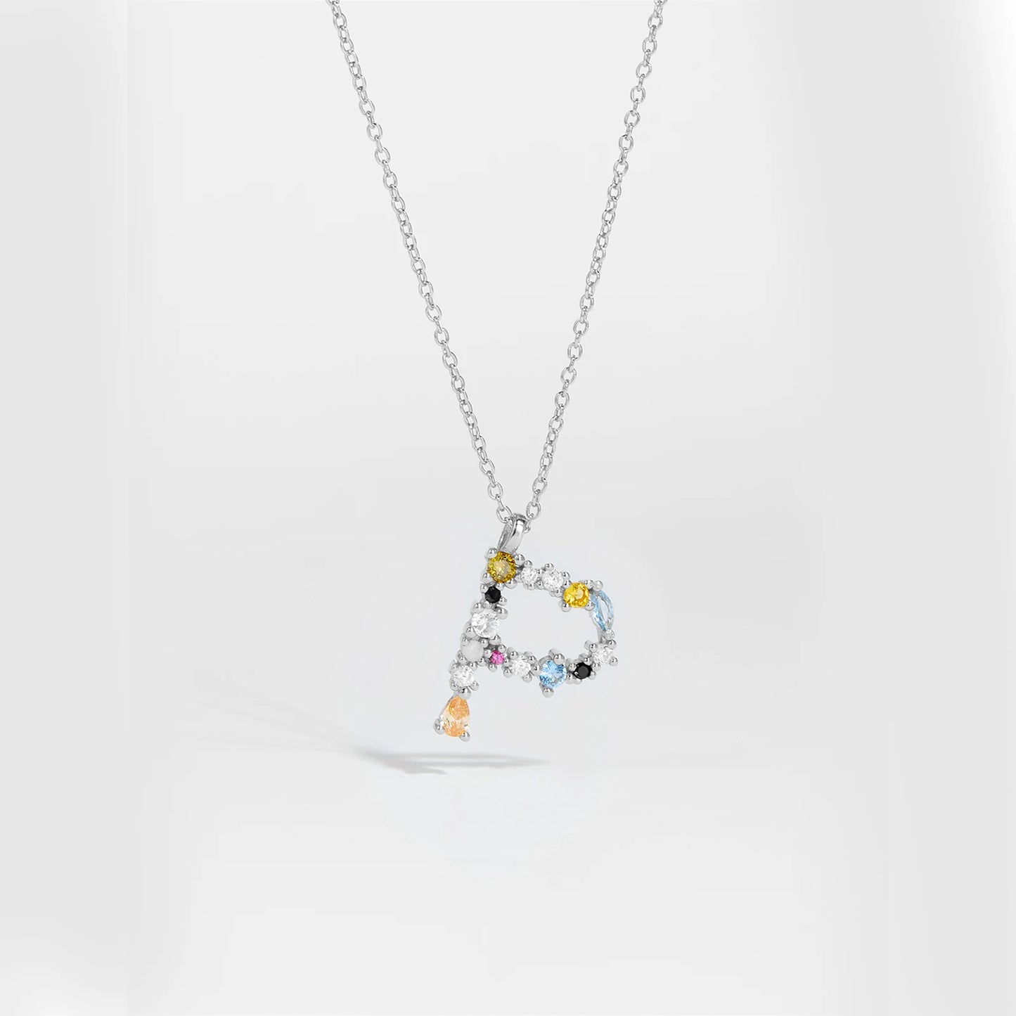 ANDYWEN 925 Sterling Silver Gold Letter M Pendant Initial F Alphabet Necklace Monogram Opals 2020 Women Accessories Jewelry