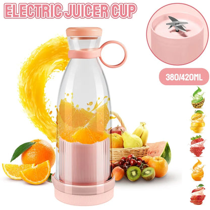 Electric Fruit Juicer Cup 380ml/420ml USB Rechargeable Portable Blender Juice Maker Machine Bottle Smoothie Juicer Machine