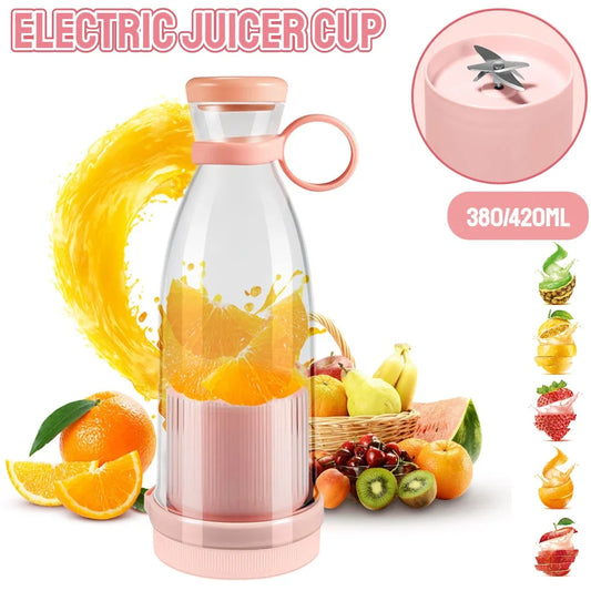 Electric Fruit Juicer Cup 380ml/420ml USB Rechargeable Portable Blender Juice Maker Machine Bottle Smoothie Juicer Machine