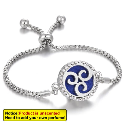 Aromatherapy Bracelet Diffuser Jewelry Tree of Life Locket Bracelets Crystal Perfume Essential Oil Diffuser Bracelet Women Men