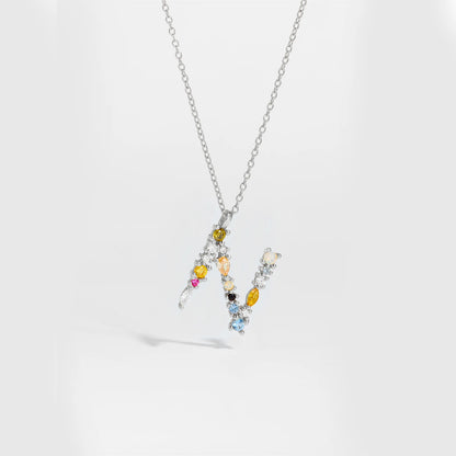 ANDYWEN 925 Sterling Silver Gold Letter M Pendant Initial F Alphabet Necklace Monogram Opals 2020 Women Accessories Jewelry