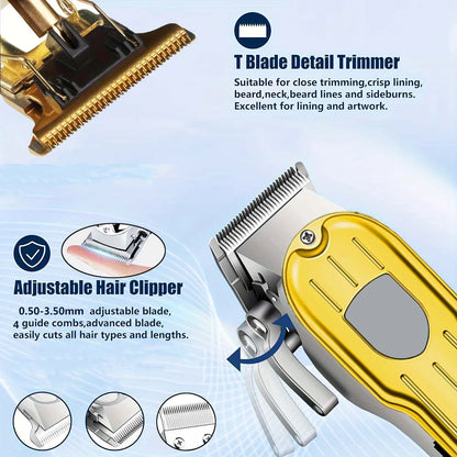 Hair Clippers Professional Cordless for Men, Barber Clippers for Hair Cutting Kit, Wireless LCD Display Hair Trimmers Set