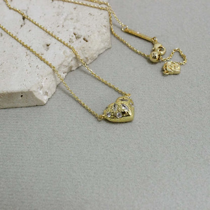 Kendra Scott Holland Gold Heart Short Pendant Necklace Pink Crystal