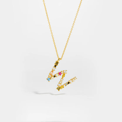 ANDYWEN 925 Sterling Silver Gold Letter M Pendant Initial F Alphabet Necklace Monogram Opals 2020 Women Accessories Jewelry