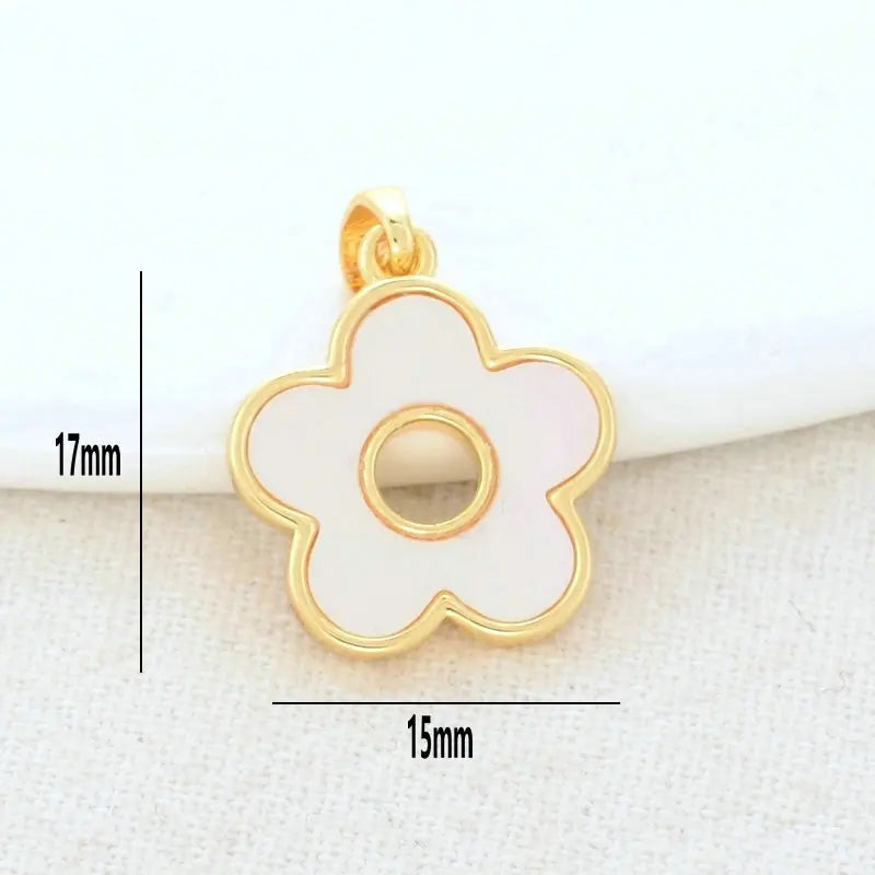 14K Gold Color Brass with Shell Moon Star Heart Cross Charms Pendants Necklace Earrings Jewelry Making Supplies Accessories