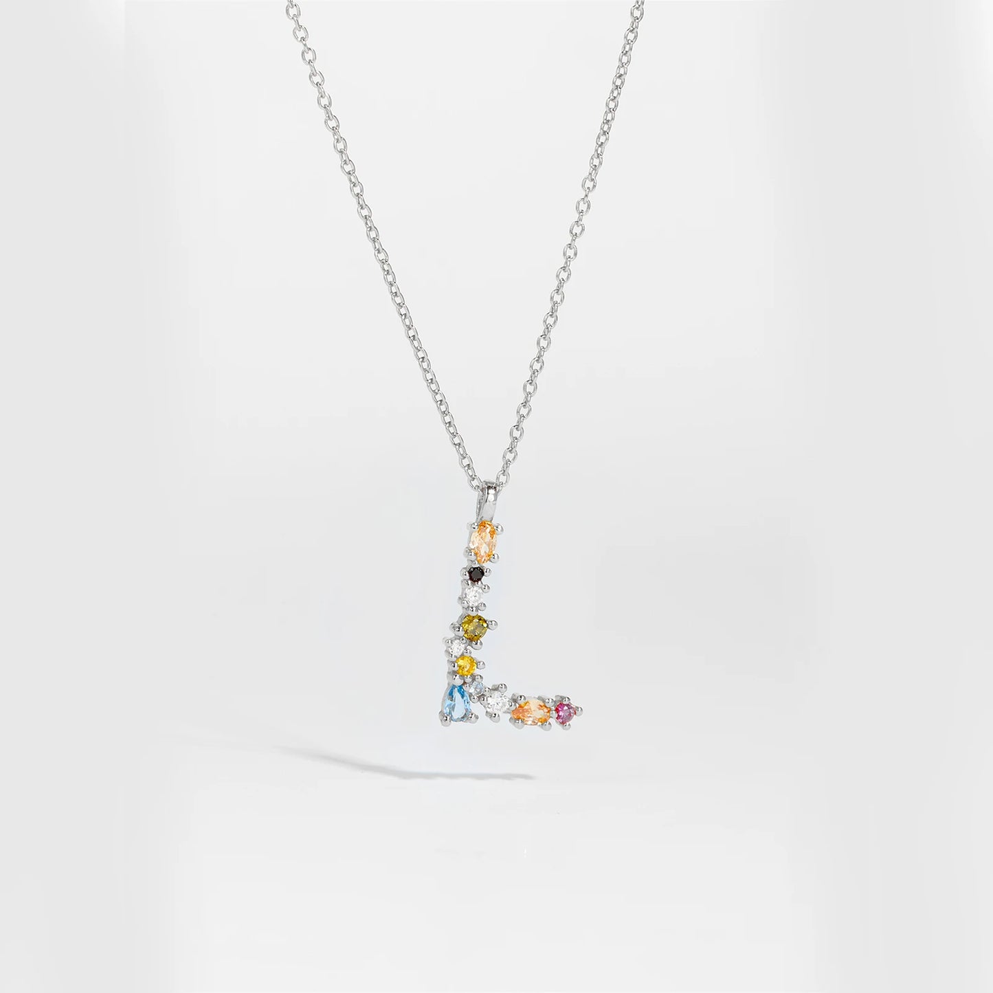ANDYWEN 925 Sterling Silver Gold Letter M Pendant Initial F Alphabet Necklace Monogram Opals 2020 Women Accessories Jewelry