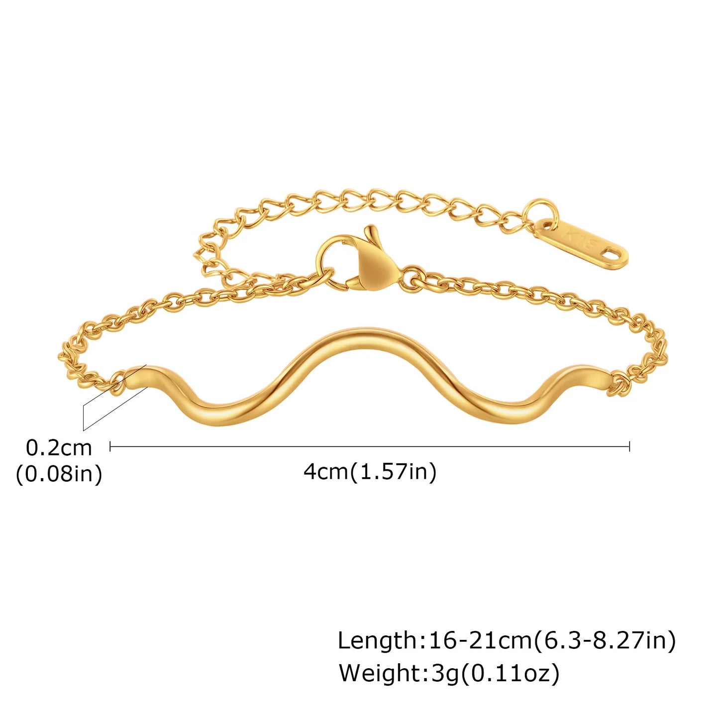 Open Hoop Earrings Women, Minimalist 18K Gold Plated Large Earrings Wave Shape Big Hoops,Stainless Steel Jewelry