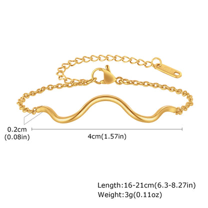 Open Hoop Earrings Women, Minimalist 18K Gold Plated Large Earrings Wave Shape Big Hoops,Stainless Steel Jewelry