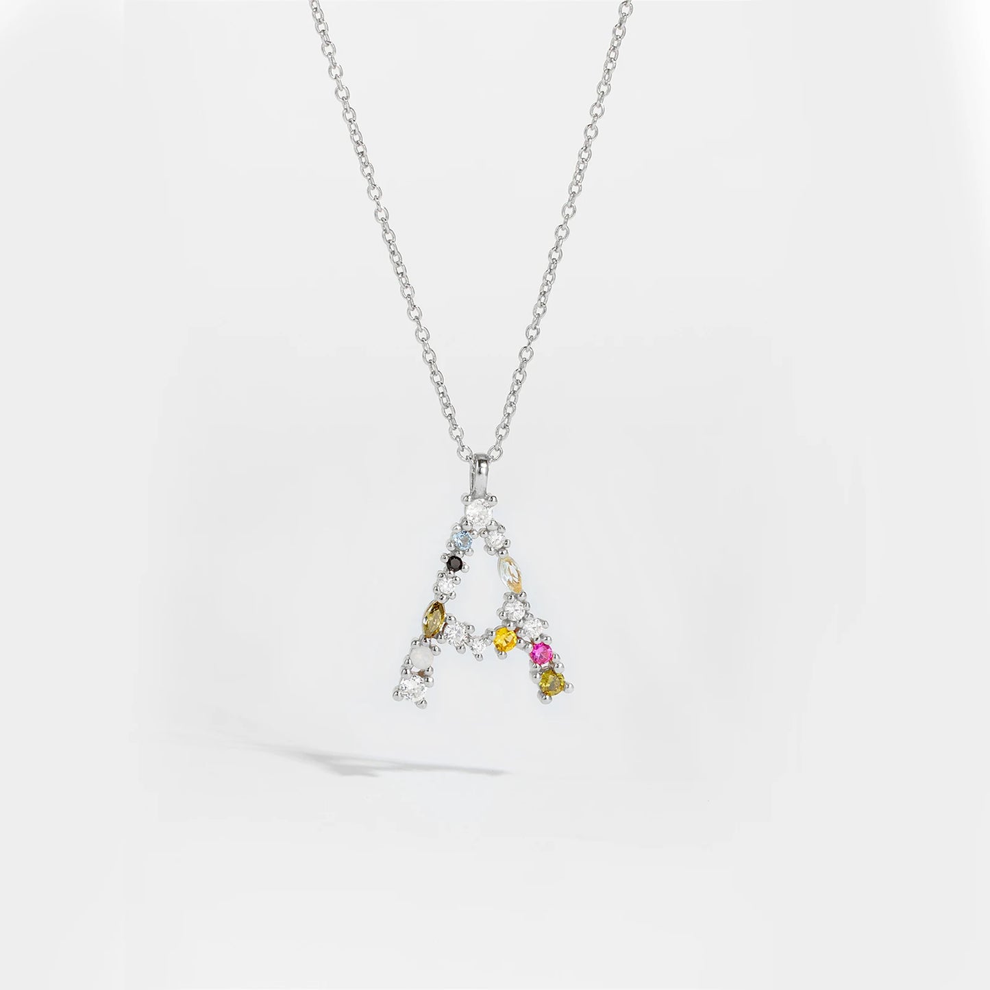 ANDYWEN 925 Sterling Silver Gold Letter M Pendant Initial F Alphabet Necklace Monogram Opals 2020 Women Accessories Jewelry