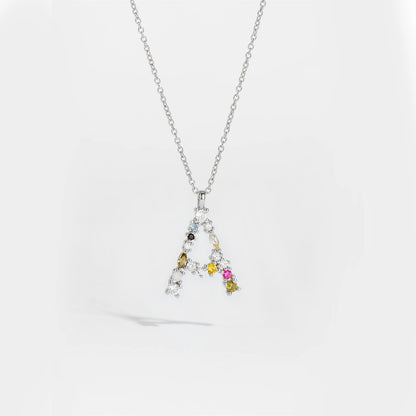 ANDYWEN 925 Sterling Silver Gold Letter M Pendant Initial F Alphabet Necklace Monogram Opals 2020 Women Accessories Jewelry