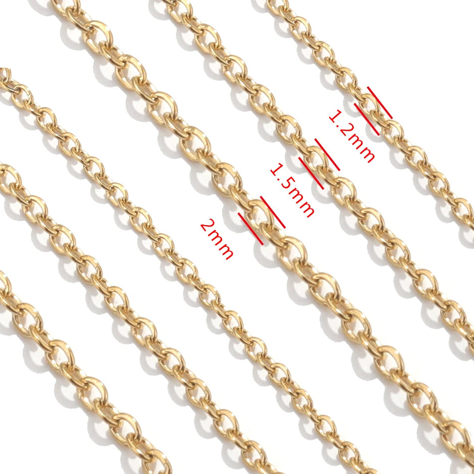 5pcs Stainless Steel 18K Gold Plated Double Jump Ring Adjustable Cuba Chain ewelry Making DIY Connector Charm Pendants Necklace