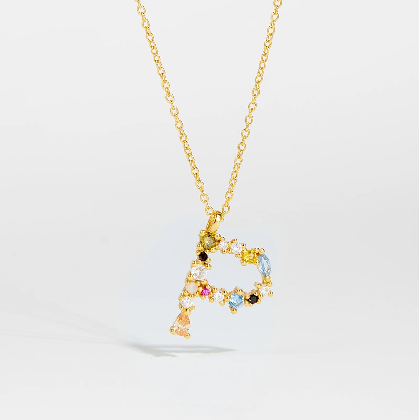 ANDYWEN 925 Sterling Silver Gold Letter M Pendant Initial F Alphabet Necklace Monogram Opals 2020 Women Accessories Jewelry