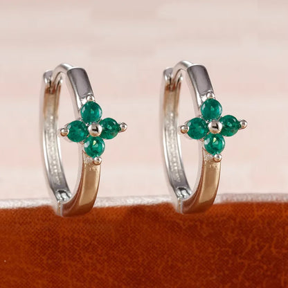 Fashion 6/8/10mm Stainless Steel Zircon Flower Hoop Earring Small Gold Color Circle Hoops Huggie Piercing Earring Trendy Jewelry