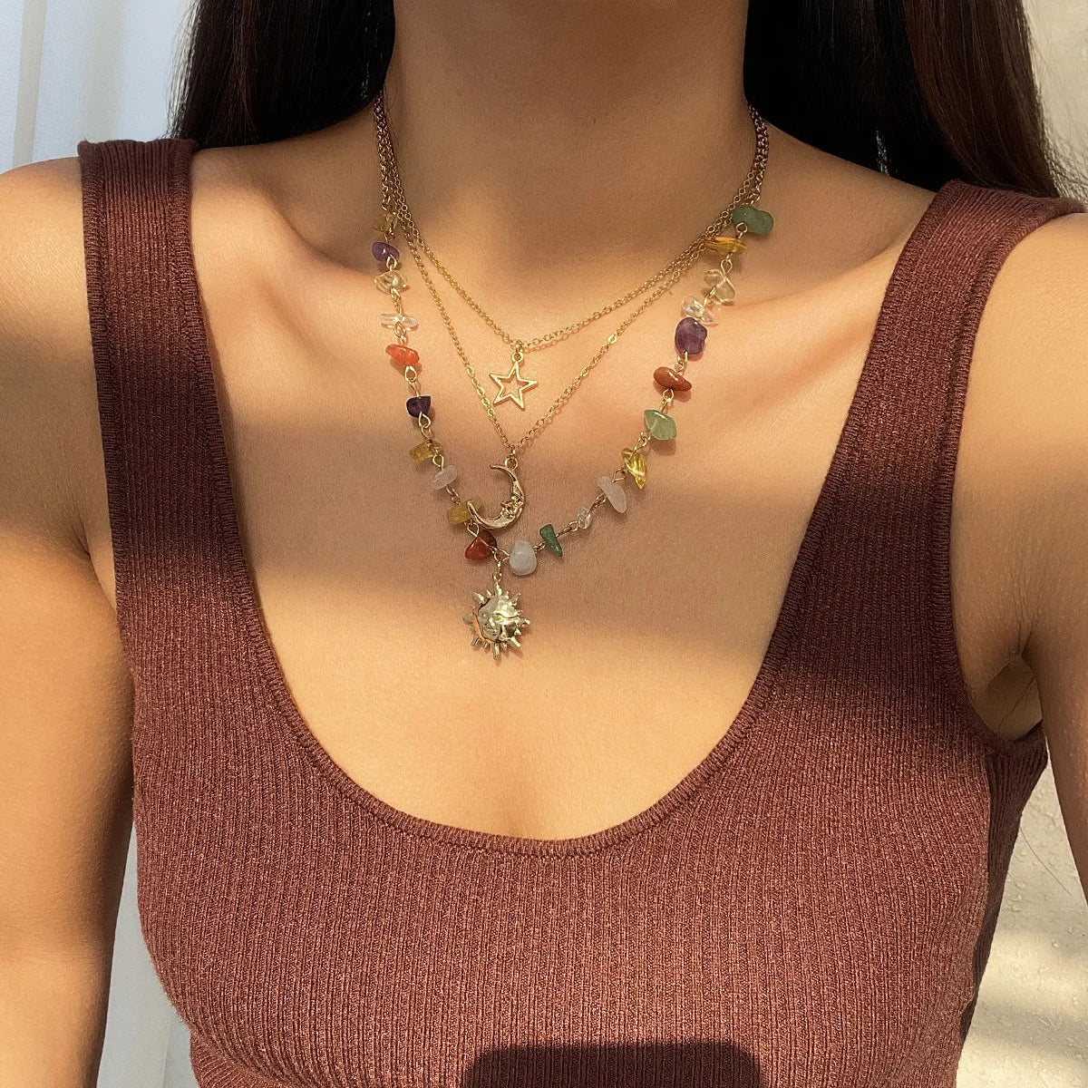 Moon Sun Star Necklace