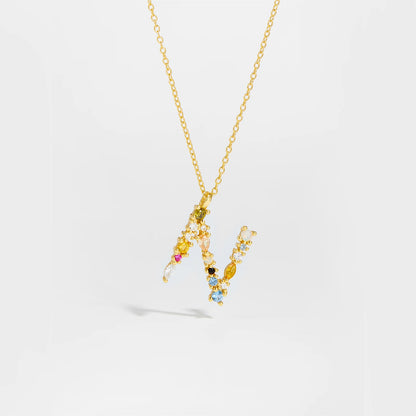 ANDYWEN 925 Sterling Silver Gold Letter M Pendant Initial F Alphabet Necklace Monogram Opals 2020 Women Accessories Jewelry