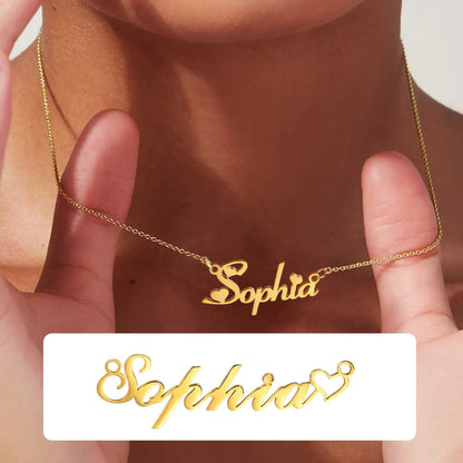 Customized Name Necklace For Women, Adjustable Chain Paperclip/ Curb / Cable/ Figaro Link, Gold Plated Personalized Gift