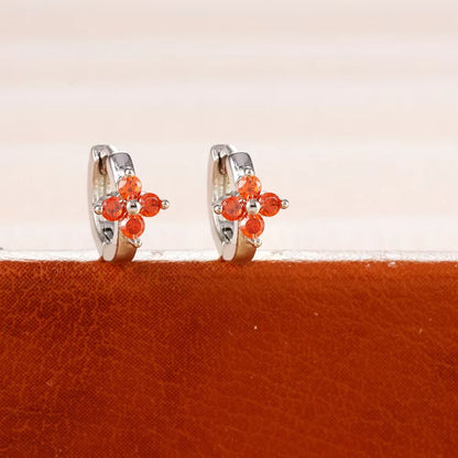 Fashion 6/8/10mm Stainless Steel Zircon Flower Hoop Earring Small Gold Color Circle Hoops Huggie Piercing Earring Trendy Jewelry