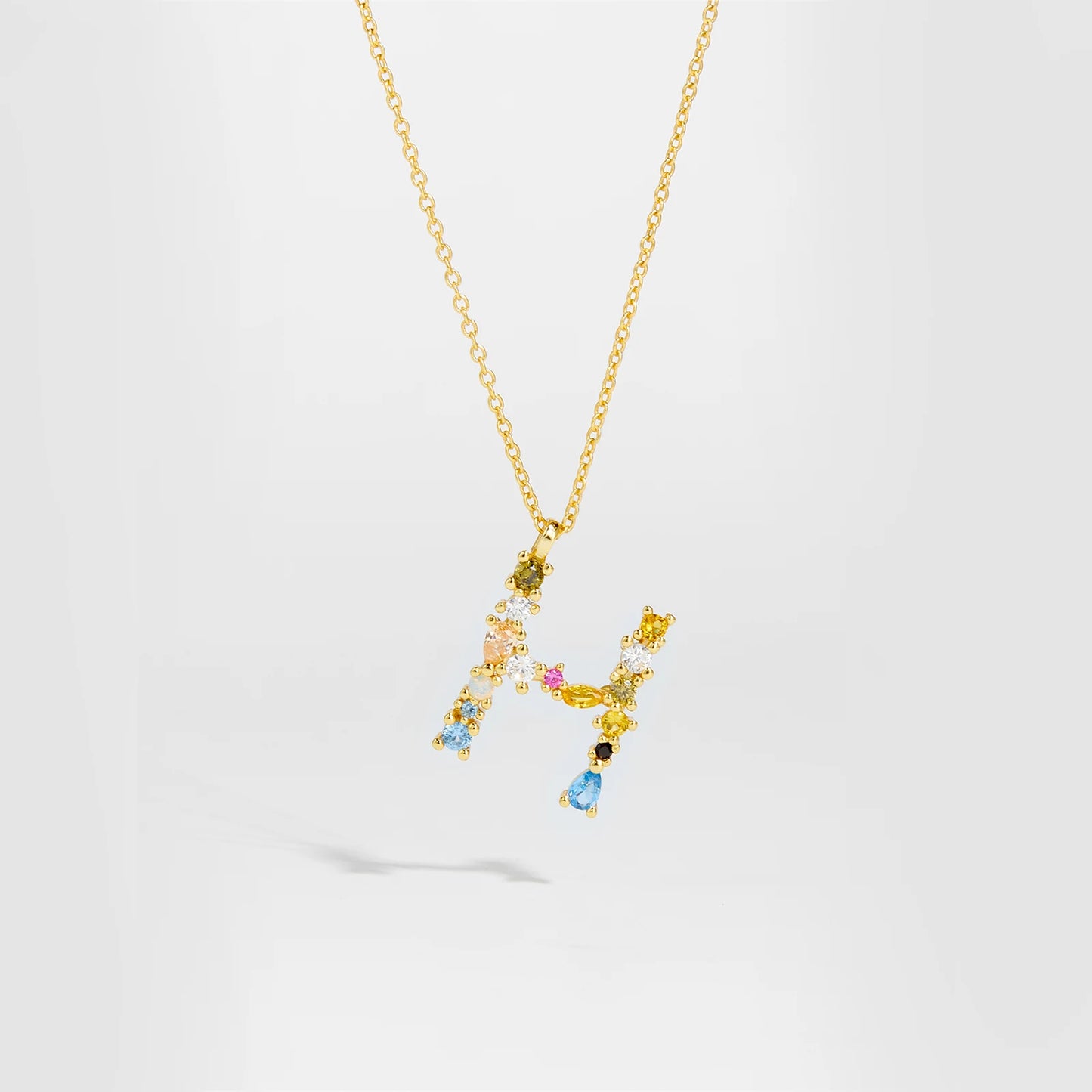 ANDYWEN 925 Sterling Silver Gold Letter M Pendant Initial F Alphabet Necklace Monogram Opals 2020 Women Accessories Jewelry