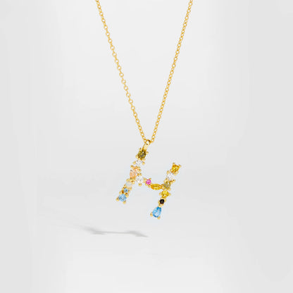 ANDYWEN 925 Sterling Silver Gold Letter M Pendant Initial F Alphabet Necklace Monogram Opals 2020 Women Accessories Jewelry