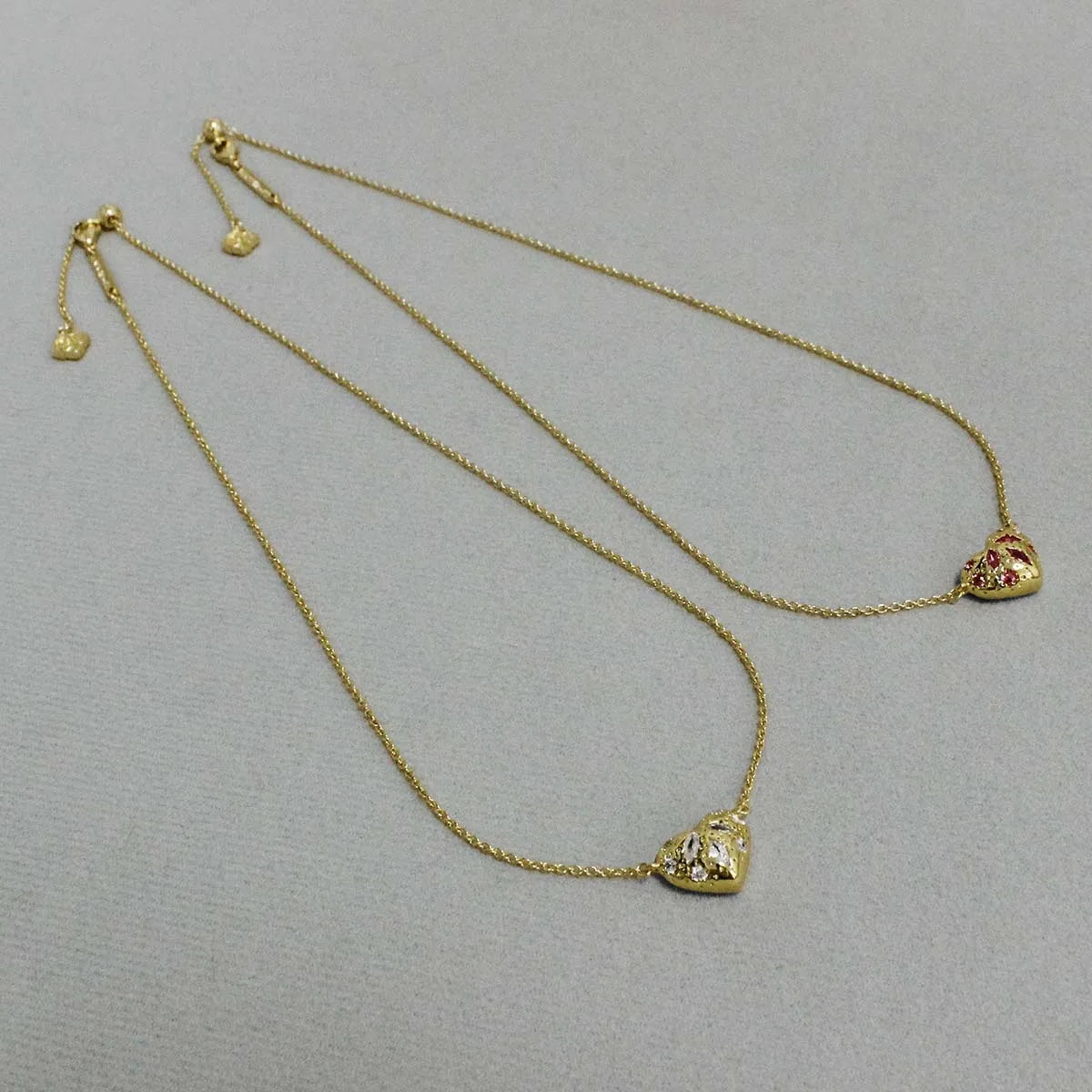 Kendra Scott Holland Gold Heart Short Pendant Necklace Pink Crystal