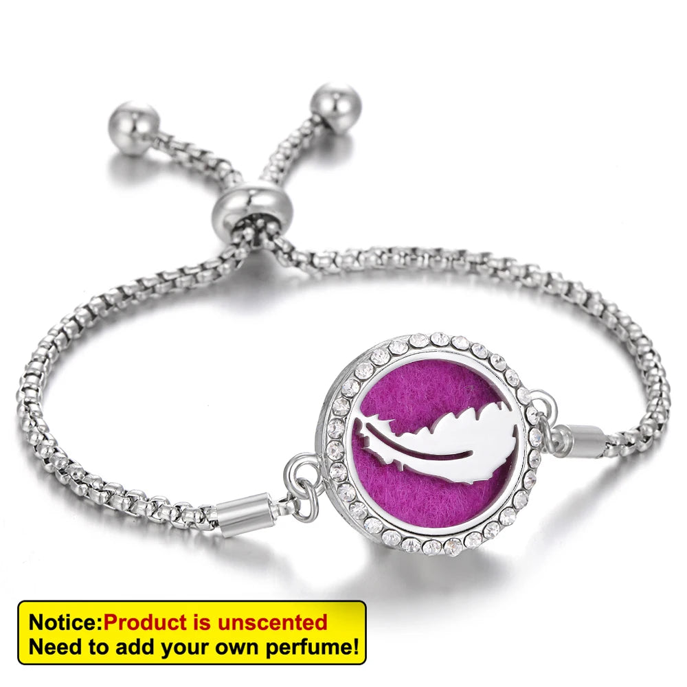 Aromatherapy Bracelet Diffuser Jewelry Tree of Life Locket Bracelets Crystal Perfume Essential Oil Diffuser Bracelet Women Men