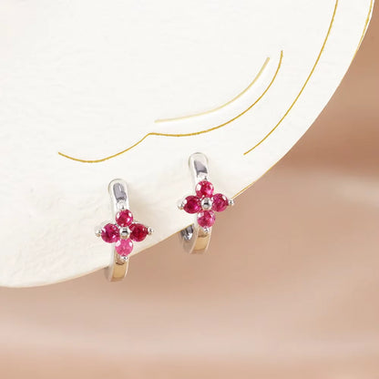 Fashion 6/8/10mm Stainless Steel Zircon Flower Hoop Earring Small Gold Color Circle Hoops Huggie Piercing Earring Trendy Jewelry