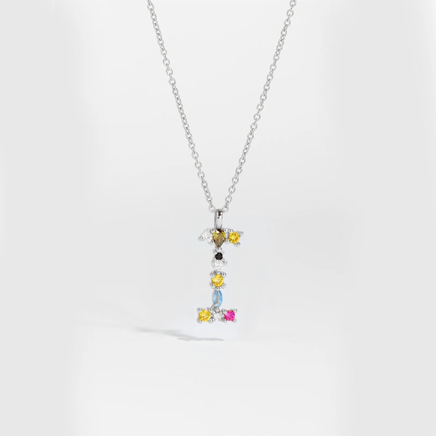 ANDYWEN 925 Sterling Silver Gold Letter M Pendant Initial F Alphabet Necklace Monogram Opals 2020 Women Accessories Jewelry