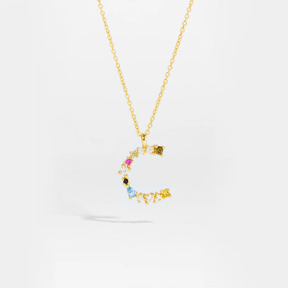 ANDYWEN 925 Sterling Silver Gold Letter M Pendant Initial F Alphabet Necklace Monogram Opals 2020 Women Accessories Jewelry