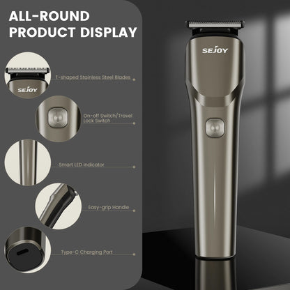 SEJOY Electric Hair Clippers for Men Professional Hair Trimmer Cordless Rechargeable Haircutting Machine for Travel