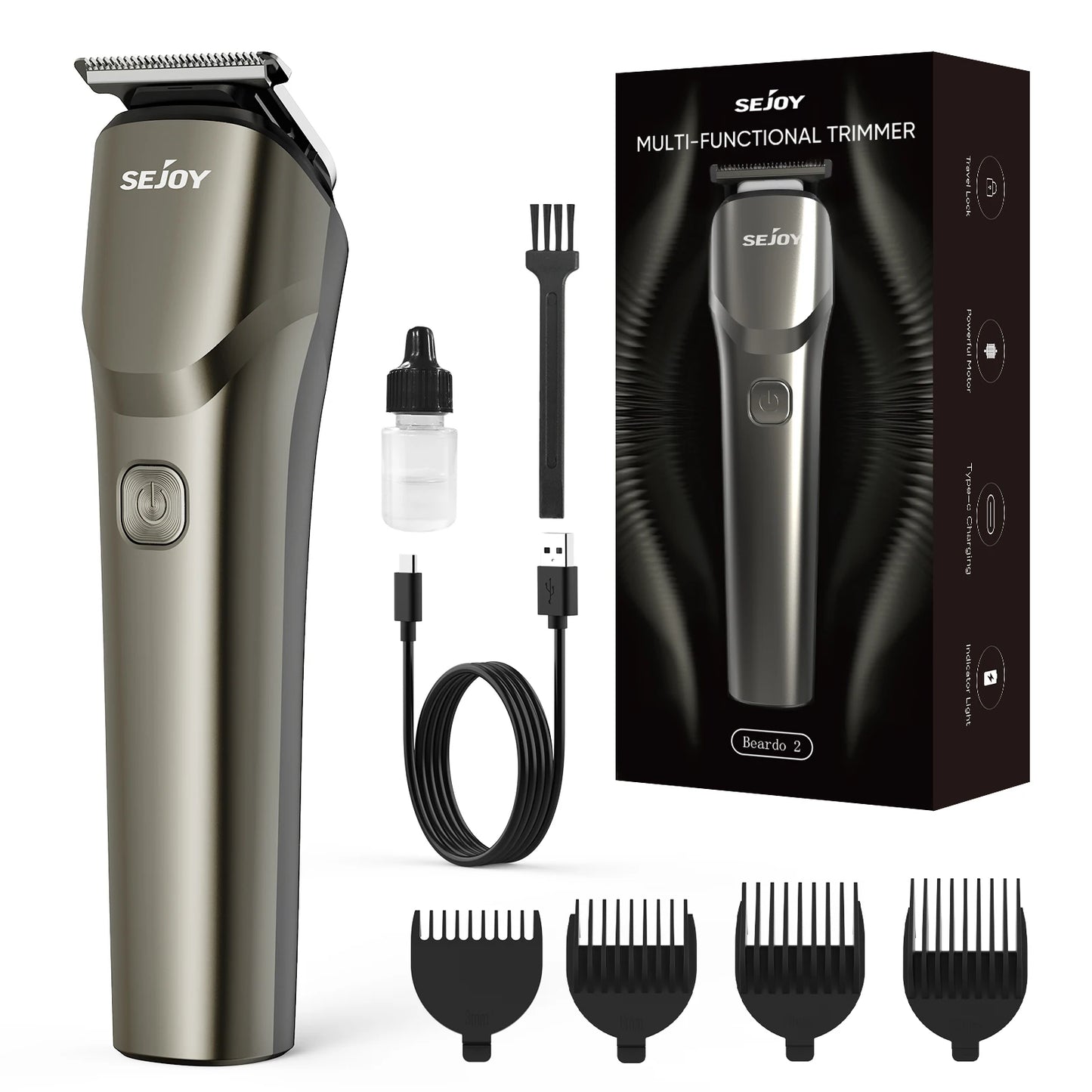 SEJOY Electric Hair Clippers for Men Professional Hair Trimmer Cordless Rechargeable Haircutting Machine for Travel
