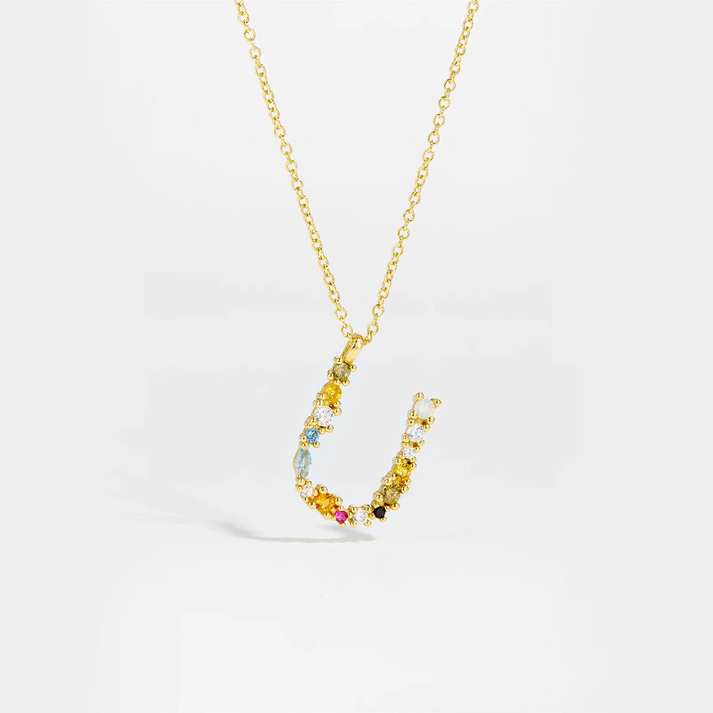 ANDYWEN 925 Sterling Silver Gold Letter M Pendant Initial F Alphabet Necklace Monogram Opals 2020 Women Accessories Jewelry