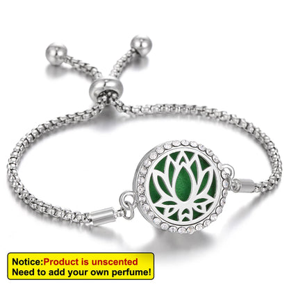 Aromatherapy Bracelet Diffuser Jewelry Tree of Life Locket Bracelets Crystal Perfume Essential Oil Diffuser Bracelet Women Men