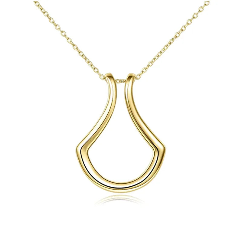 Ring Holder for Women - Necklace for Wedding & Engagement Rings – Minimalist Pendant, Gold & Silver Options