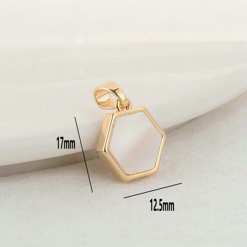 14K Gold Color Brass with Shell Moon Star Heart Cross Charms Pendants Necklace Earrings Jewelry Making Supplies Accessories