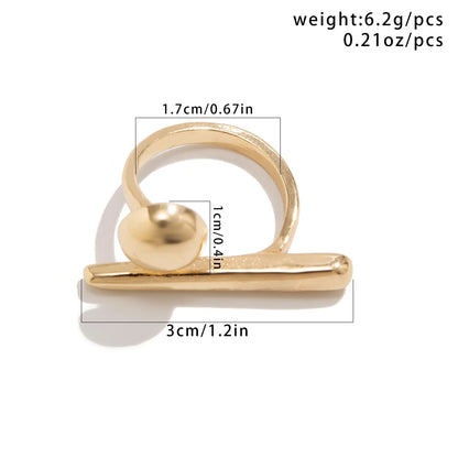 Creative Irregular Geometric Tiny Ball Open Ring for Women Wedding Punk Gold Color Adjustable Finger Ring Couple Accessories New