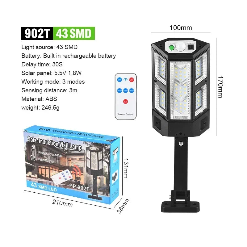 Solar LED Light 300000LM Outdoor Lamp Of Motion Sensor 4 Mode Waterproof