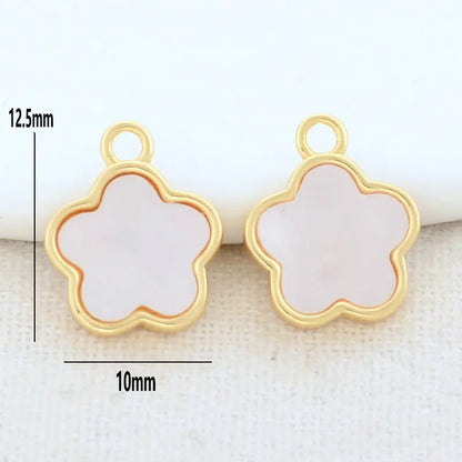14K Gold Color Brass with Shell Moon Star Heart Cross Charms Pendants Necklace Earrings Jewelry Making Supplies Accessories
