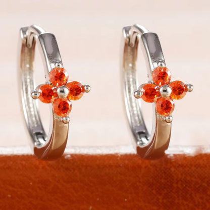 Fashion 6/8/10mm Stainless Steel Zircon Flower Hoop Earring Small Gold Color Circle Hoops Huggie Piercing Earring Trendy Jewelry